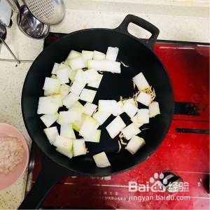 食补养生快手虾皮炒冬瓜的做法