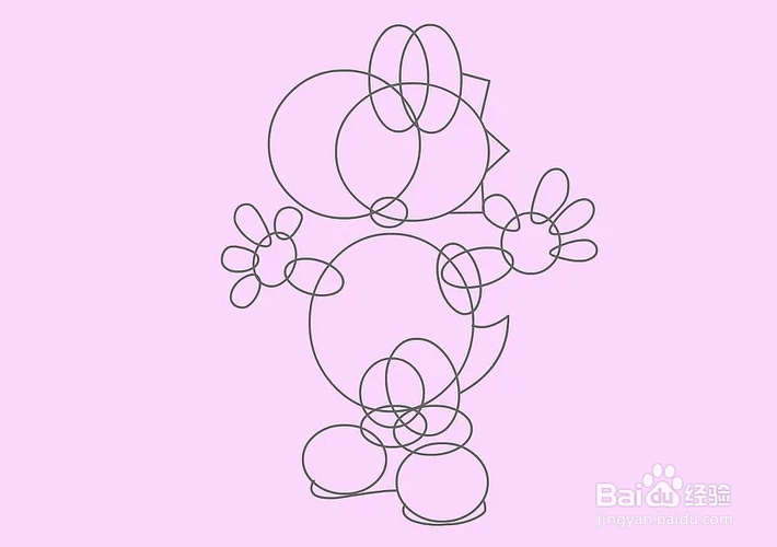 怎么画小恐龙Yoshi