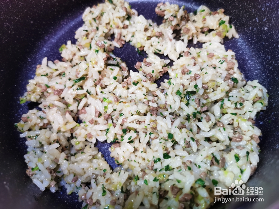 给对象做的牛肝青菜炒饭