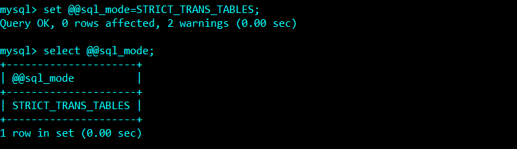 mysql 设置sqlmode方法
