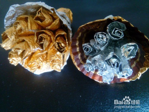 用费列罗糖纸做一束玫瑰花