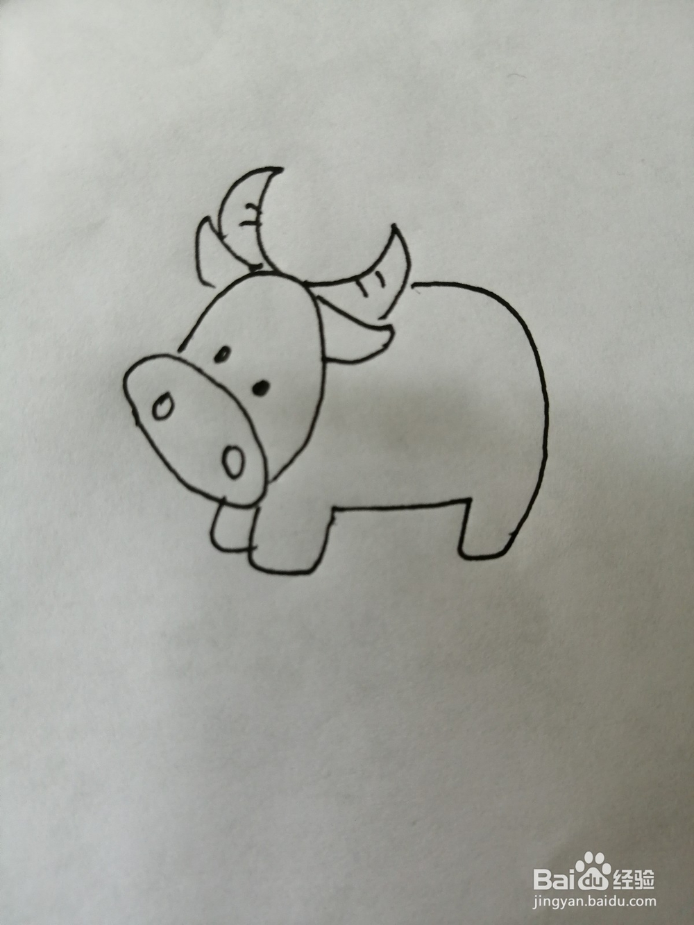 可爱的小牛怎么画