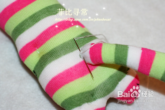 DIY粉可爱的袜子猫成为新宠（分享过程）
