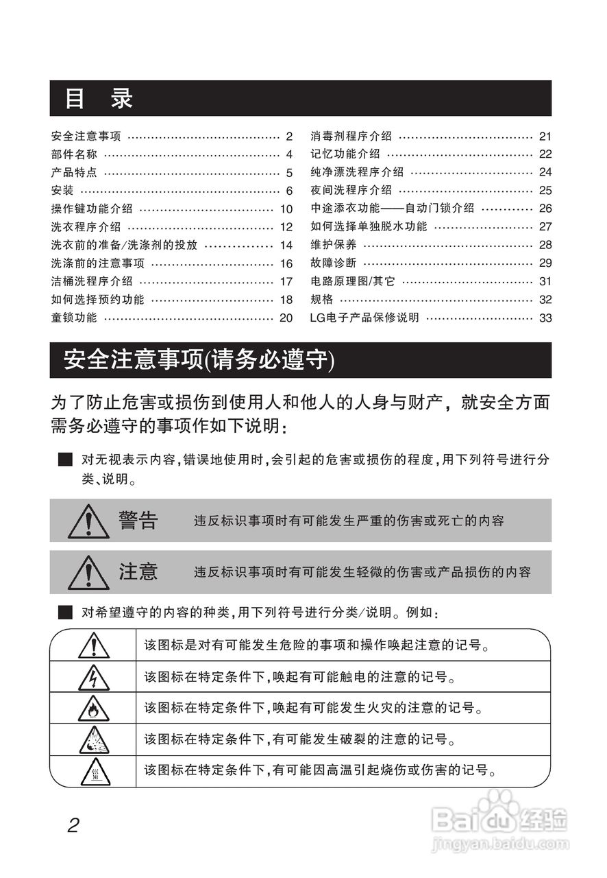 LG WD-N1024D洗衣机使用说明书:[1]
