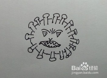 如何画冠状病毒卡通画