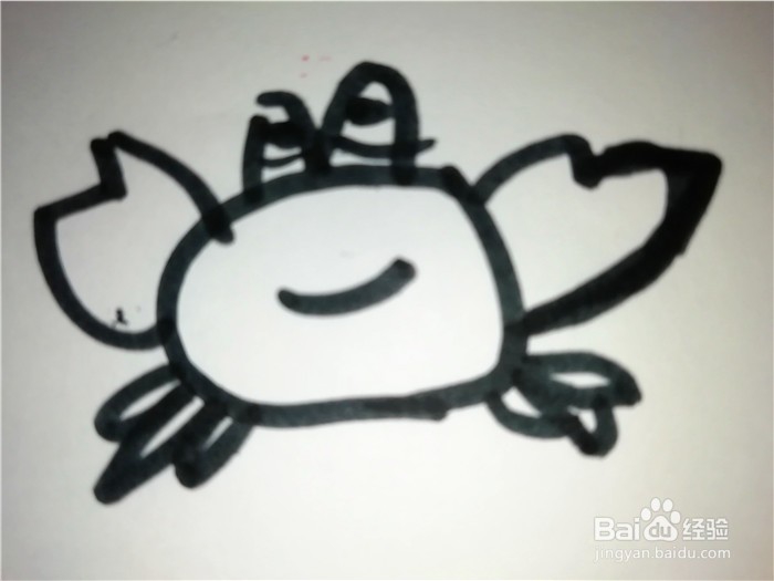 怎么样用简笔画画可爱的螃蟹