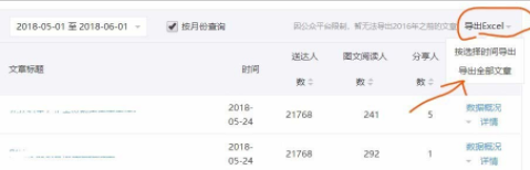 微信公众号导出文章数据