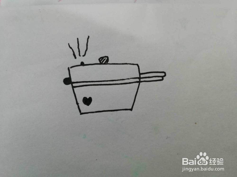 简笔画小高压锅