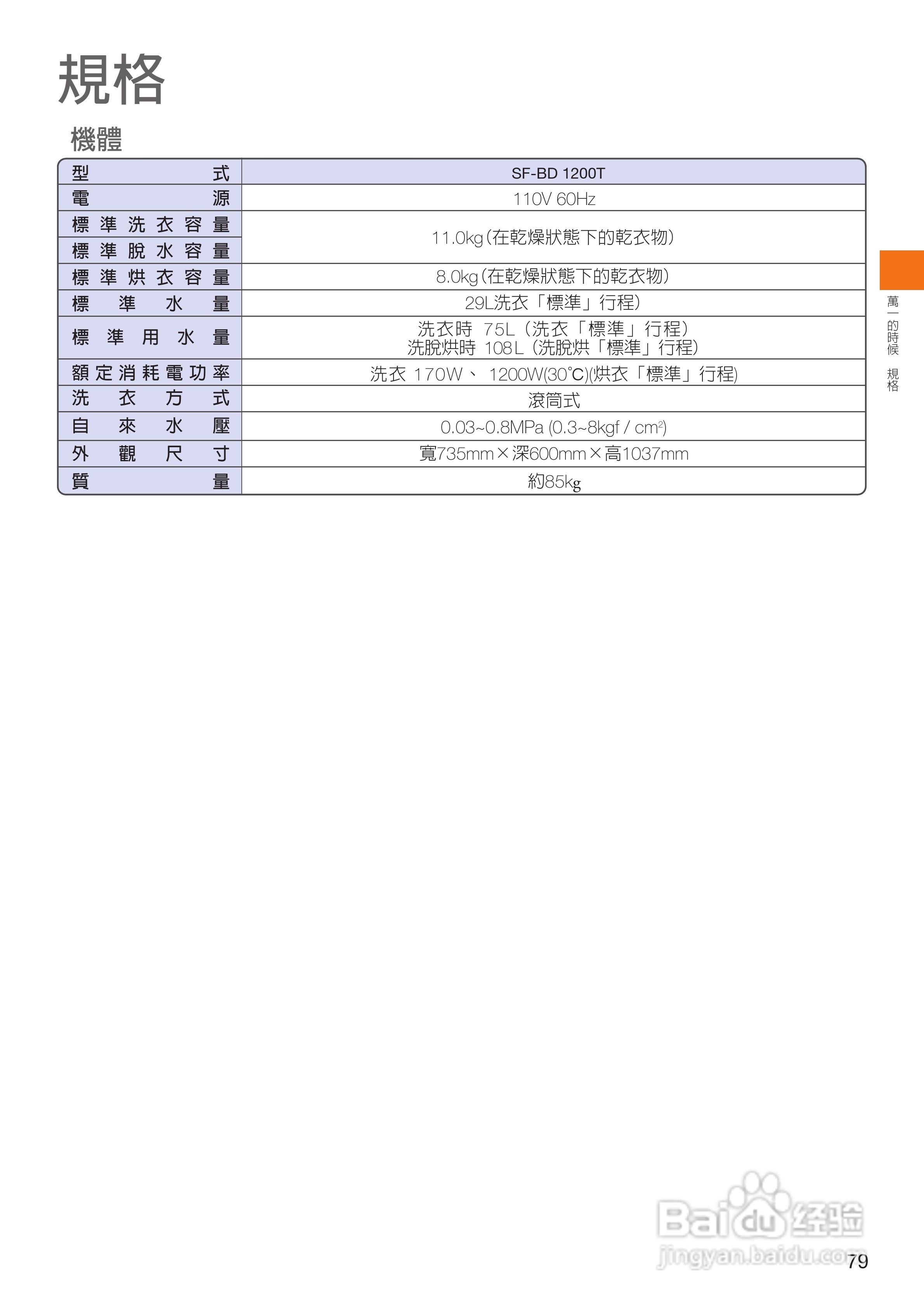 日立SF-BD1200T洗衣机使用说明书:[8]