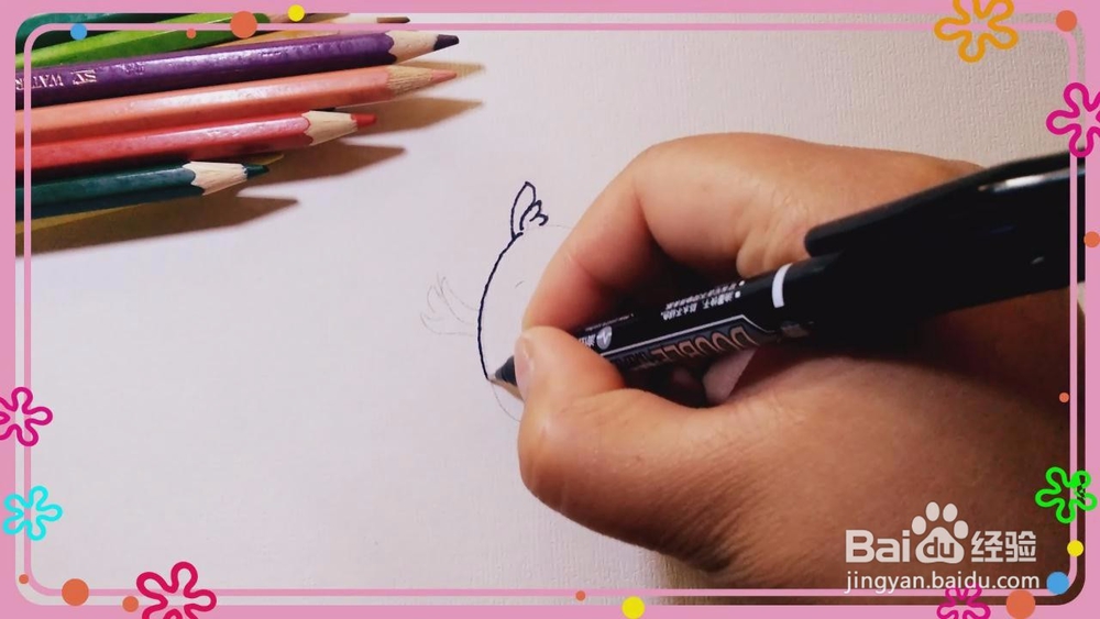 如何画简笔小鸡