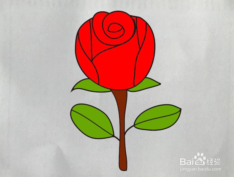如何画玫瑰花简笔画