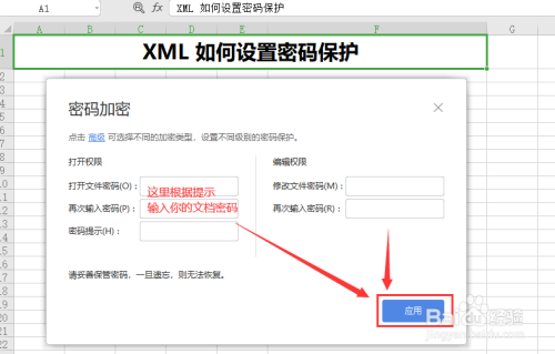 xml 如何設置密碼保護