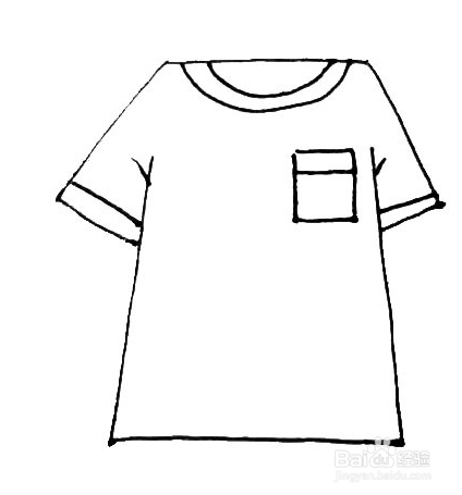 短袖T恤简笔画画法