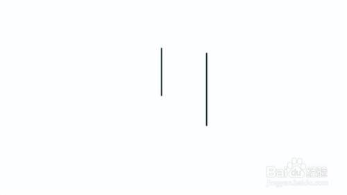 第一步首先画出两条竖线,作为吊灯的灯线