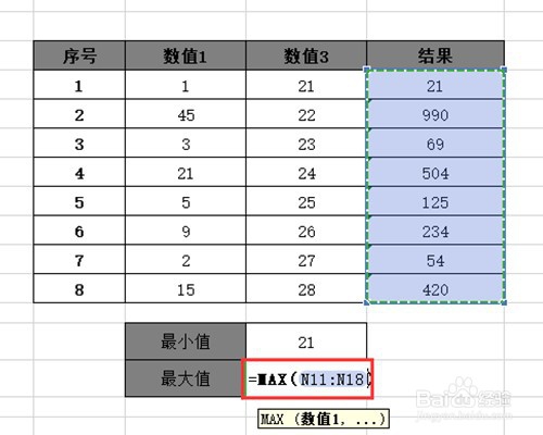 excel中如何自动选出最大值和最小值？