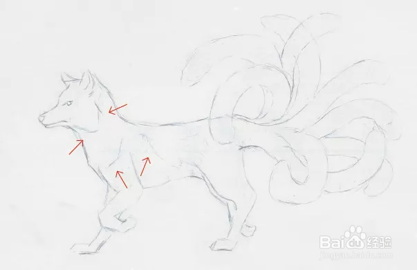 如何画一只九尾狐?