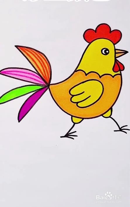 怎样简单的画一只鸡图片