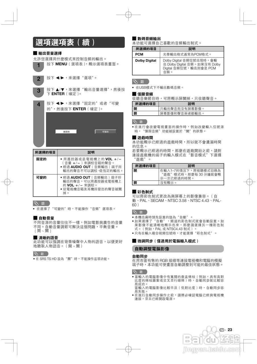 声宝LC-52GE220H型液晶电视机说明书:[3]