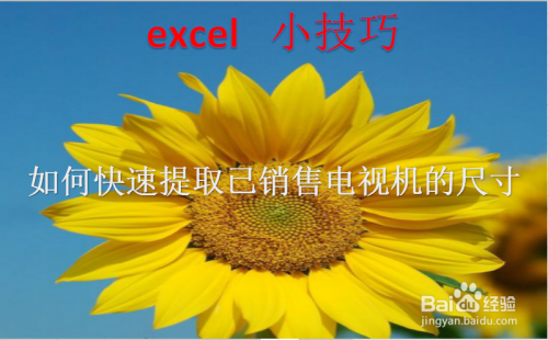 excel 小技巧 如何快速提取已销售电视机的尺寸