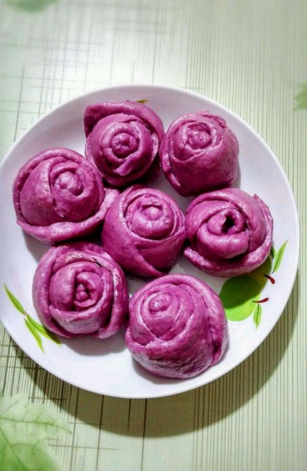 紫薯玫瑰花馒头