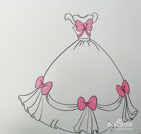 迪士尼公主裙简笔画图片