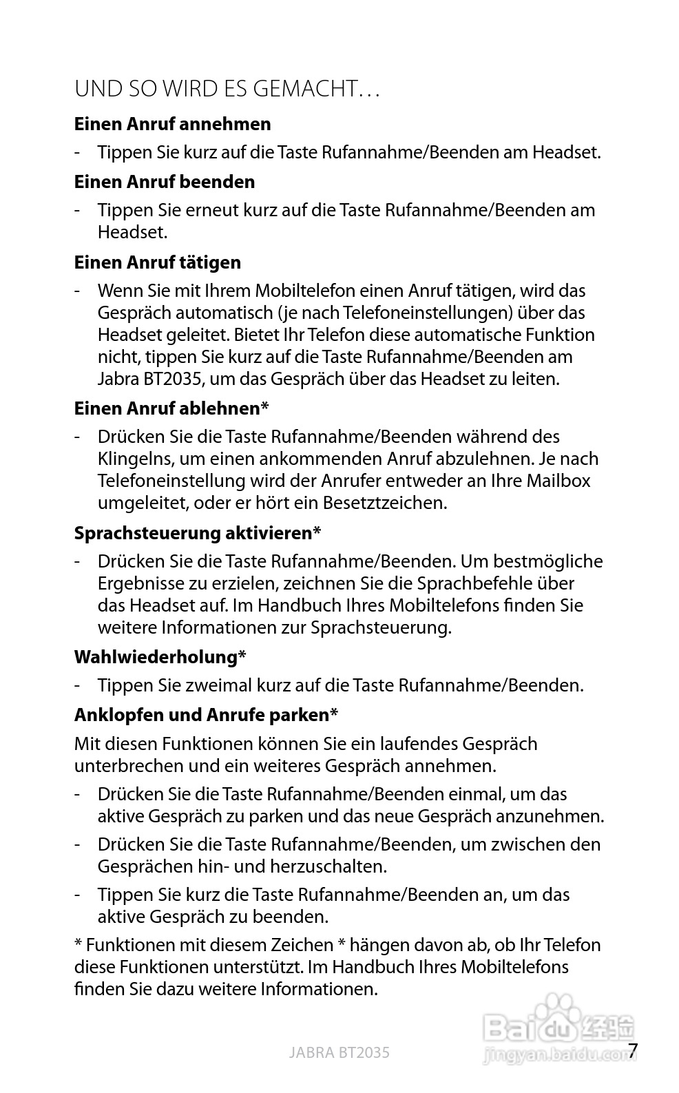 捷波朗BT2035蓝牙耳机使用说明书:[7]