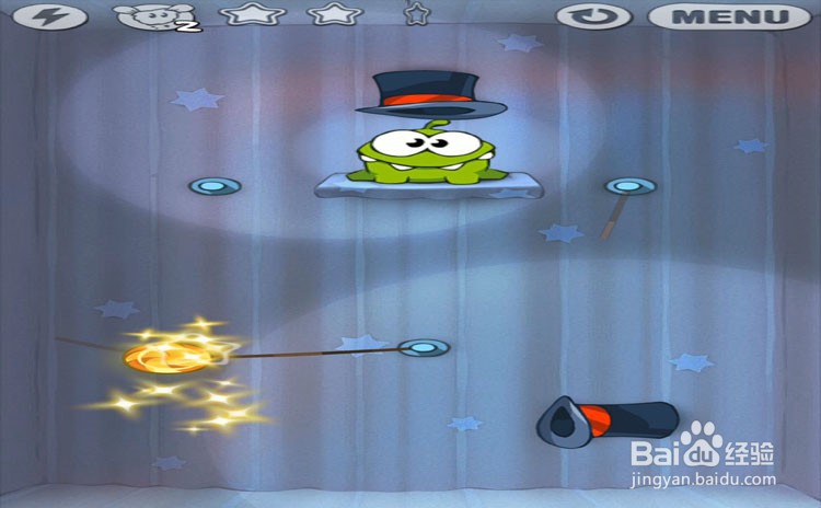 手机游戏割绳子level4-2、level4-3三星攻略