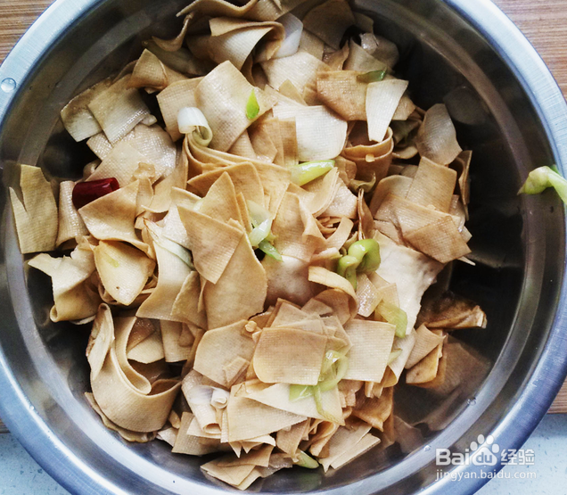 炒豆皮的做法