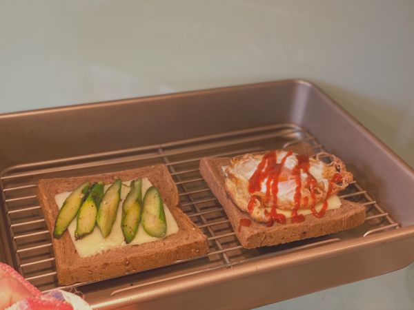 芝士鸡蛋芦笋开放吐司