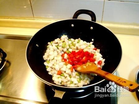 榛仁青豆炒鱼糜