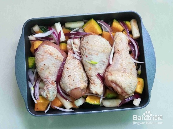 教你做南瓜年糕烤鸡腿