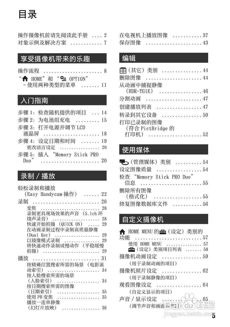 索尼HDR-TG1E数码摄像机使用说明书:[1]