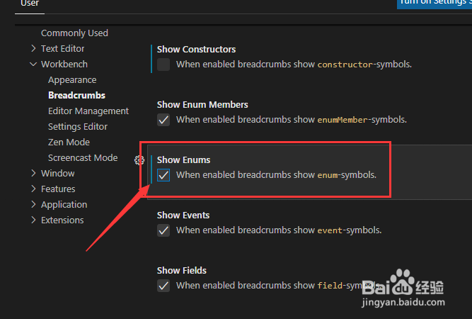 Visual Studio Code怎么设置显示枚举