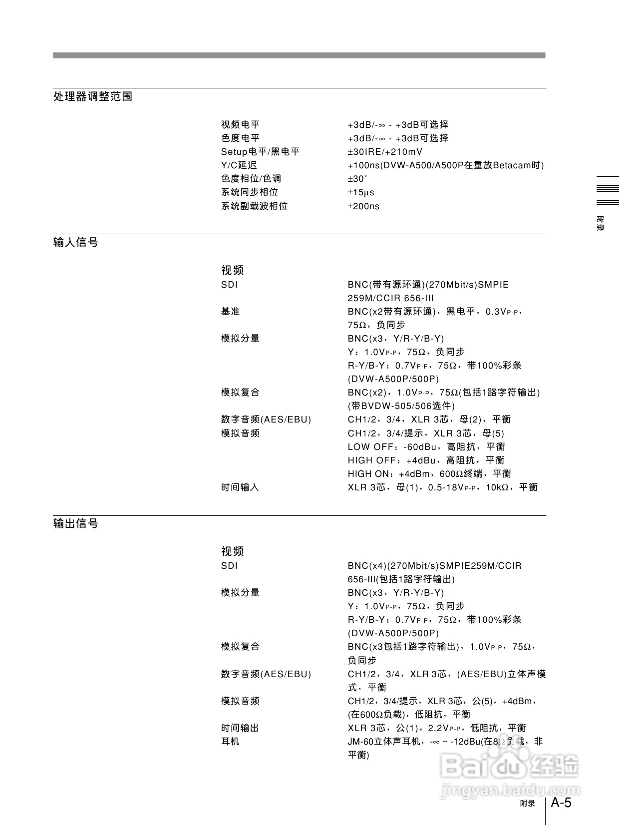索尼DVW-500P数字磁带录像机使用说明书:[3]