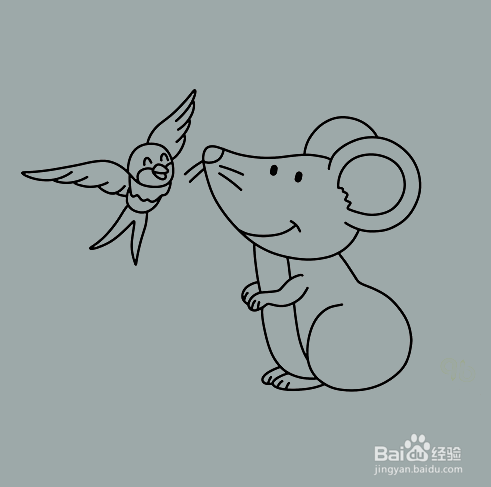 如何手工画友好的老鼠简笔画?