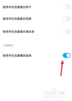 百度网盘使用手机流量播放音频怎样关闭