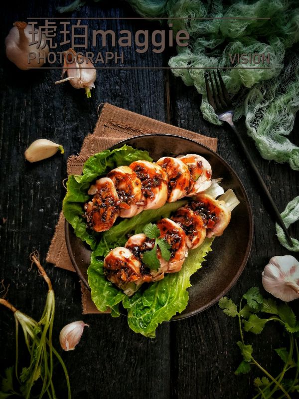 黑胡椒烤蔬菜鸡腿卷