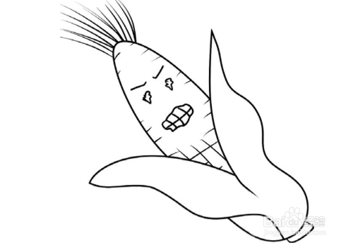 简笔画：辣椒、玉米绘画步骤