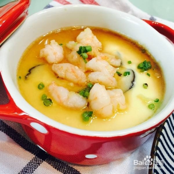 爽口的虾仁炖蛋