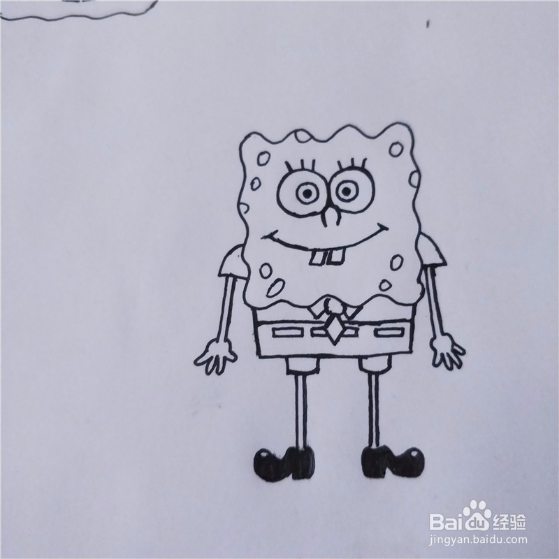 怎么画海绵宝宝的简笔画？