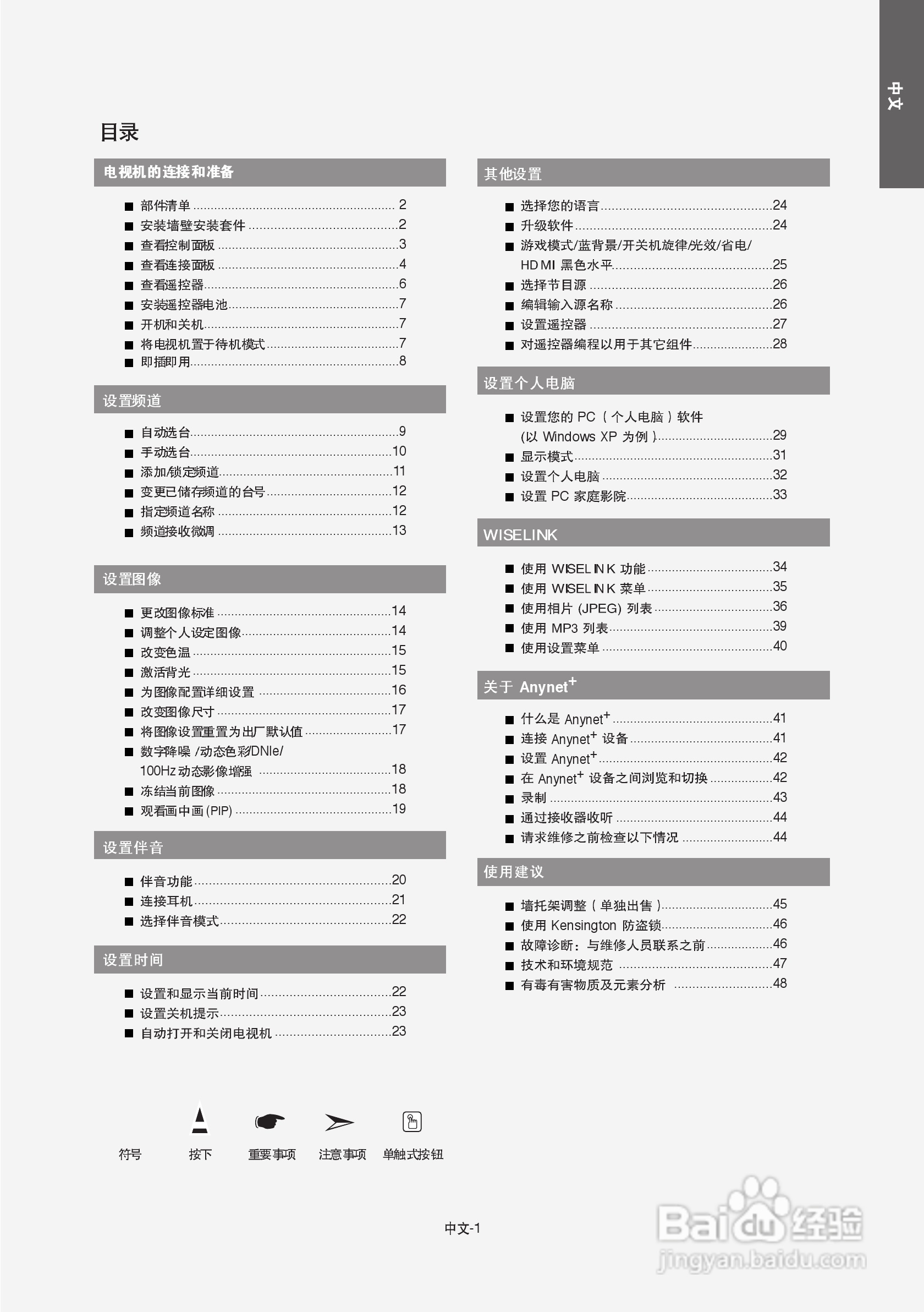 三星LA46F81B液晶彩电使用说明书:[1]