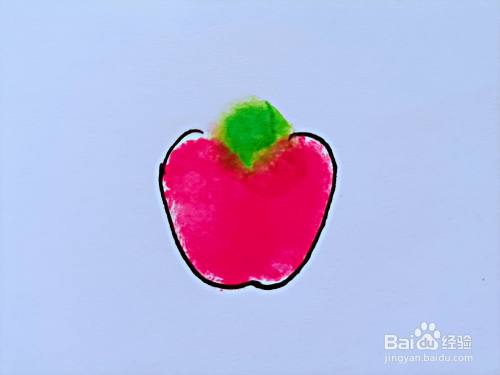 如何用手指印画一个草莓