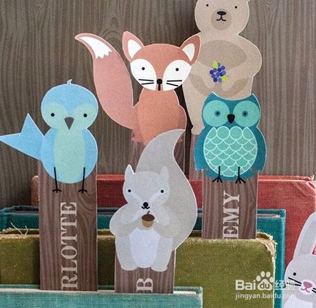 卡纸书签制作方法图片可爱小动物书签怎么做 百度经验