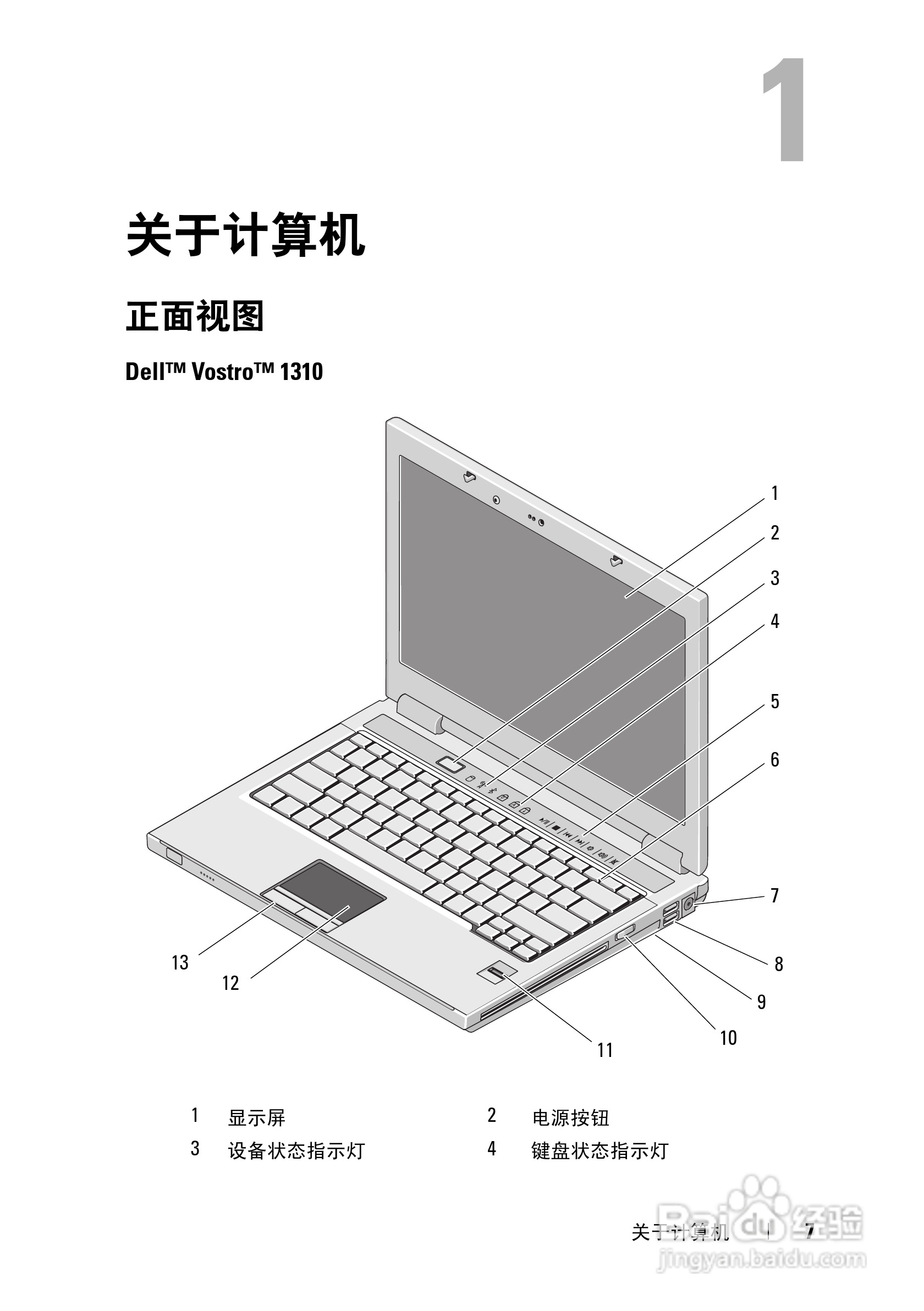 戴尔Vostro 1310笔记本电脑使用说明书:[1]