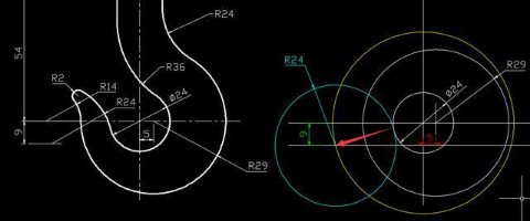 机械制图吊钩手工画法
