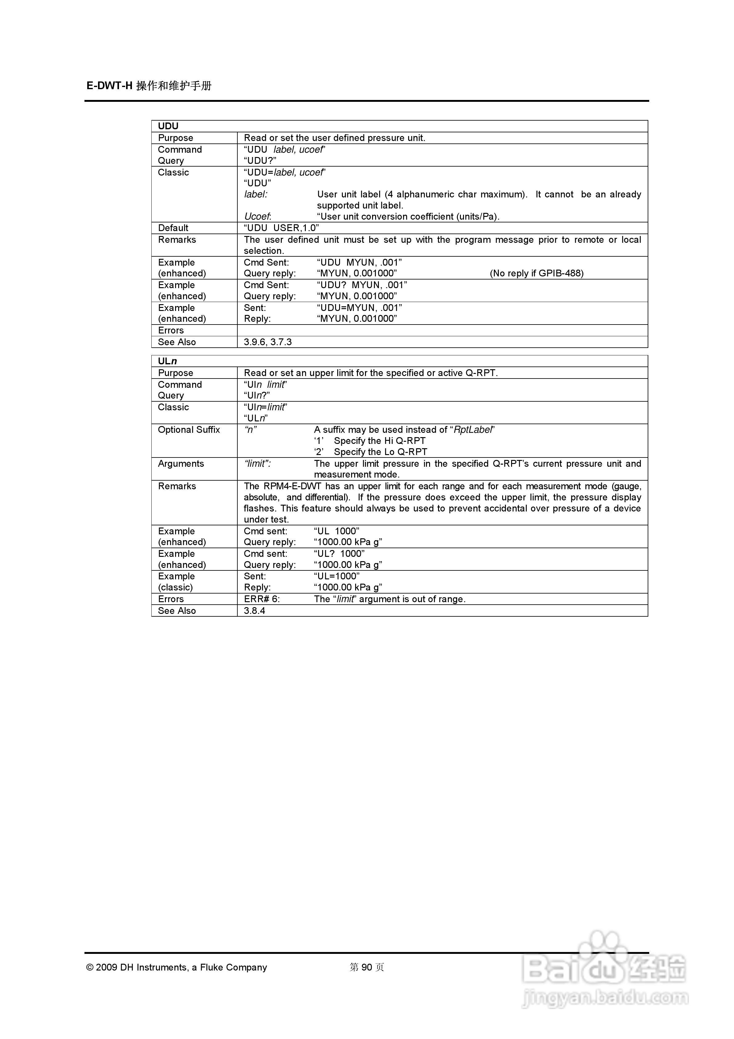 福禄克EDWT 数字式压力校准器用户手册:[11]
