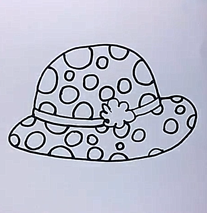 怎样画小花帽的简笔画