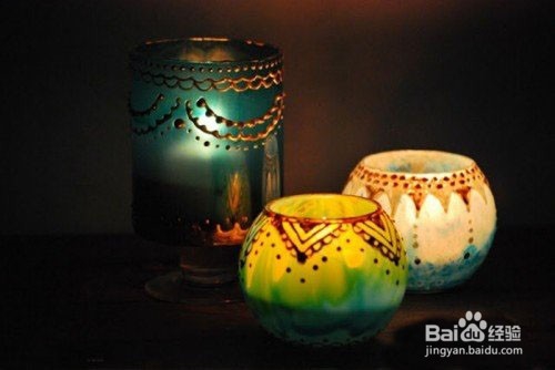 手工diy店精致创意奢华的多彩DIY烛台图解