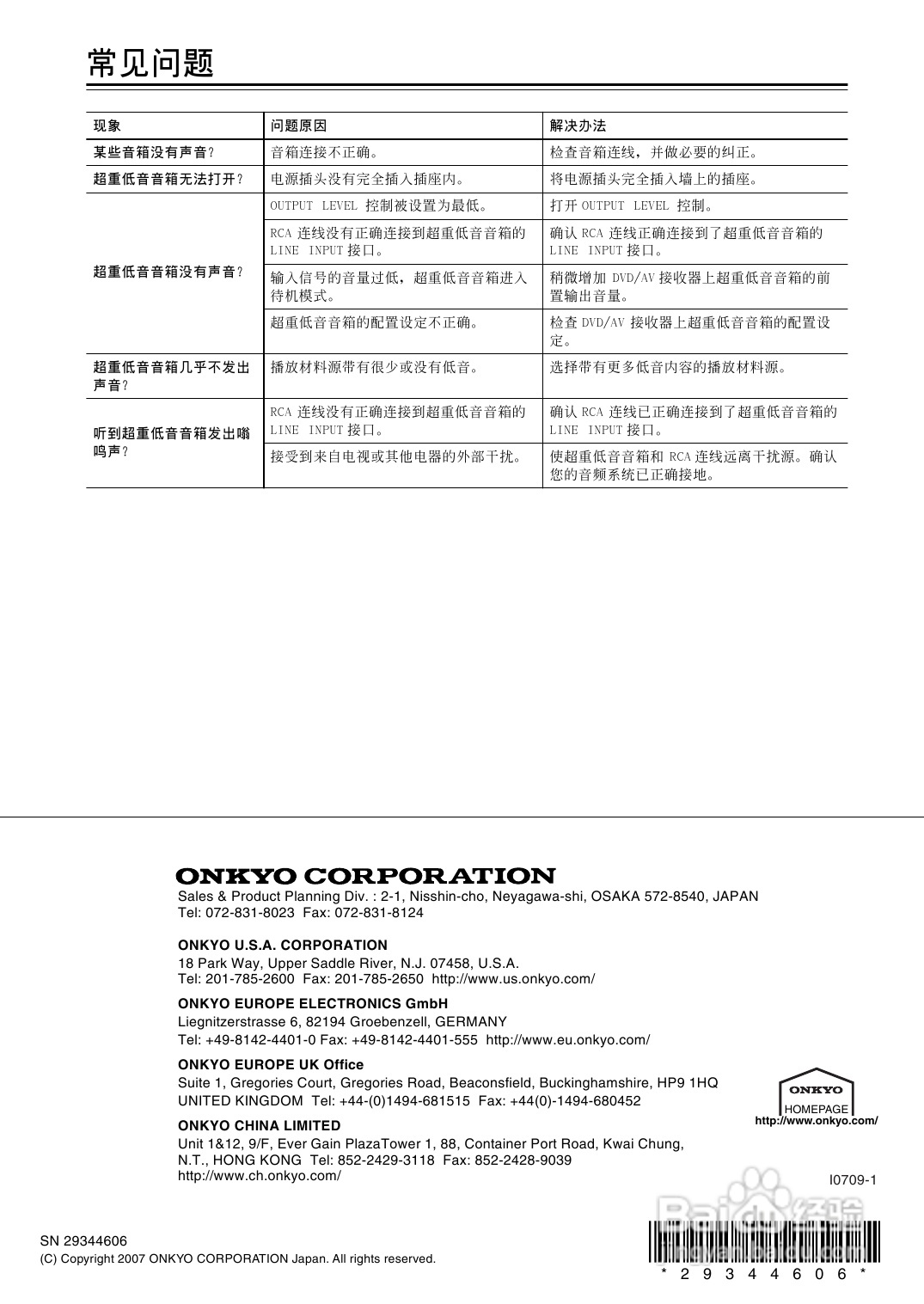 安桥音箱FTP-501型使用说明书