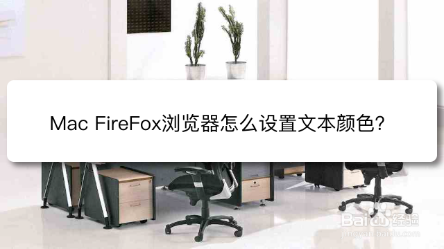 <b>Mac FireFox浏览器怎么设置文本颜色</b>